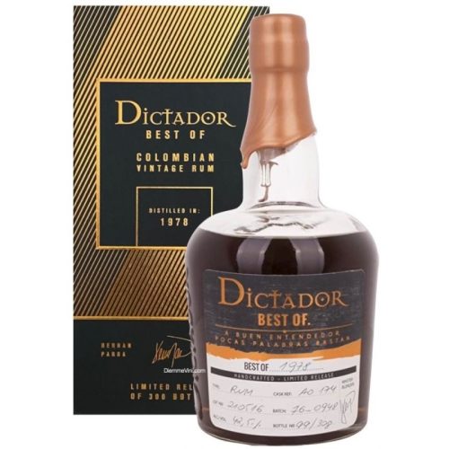 Dictador BEST OF 1978 APASIONADO Colombian Rum 40YO (Astuccio)